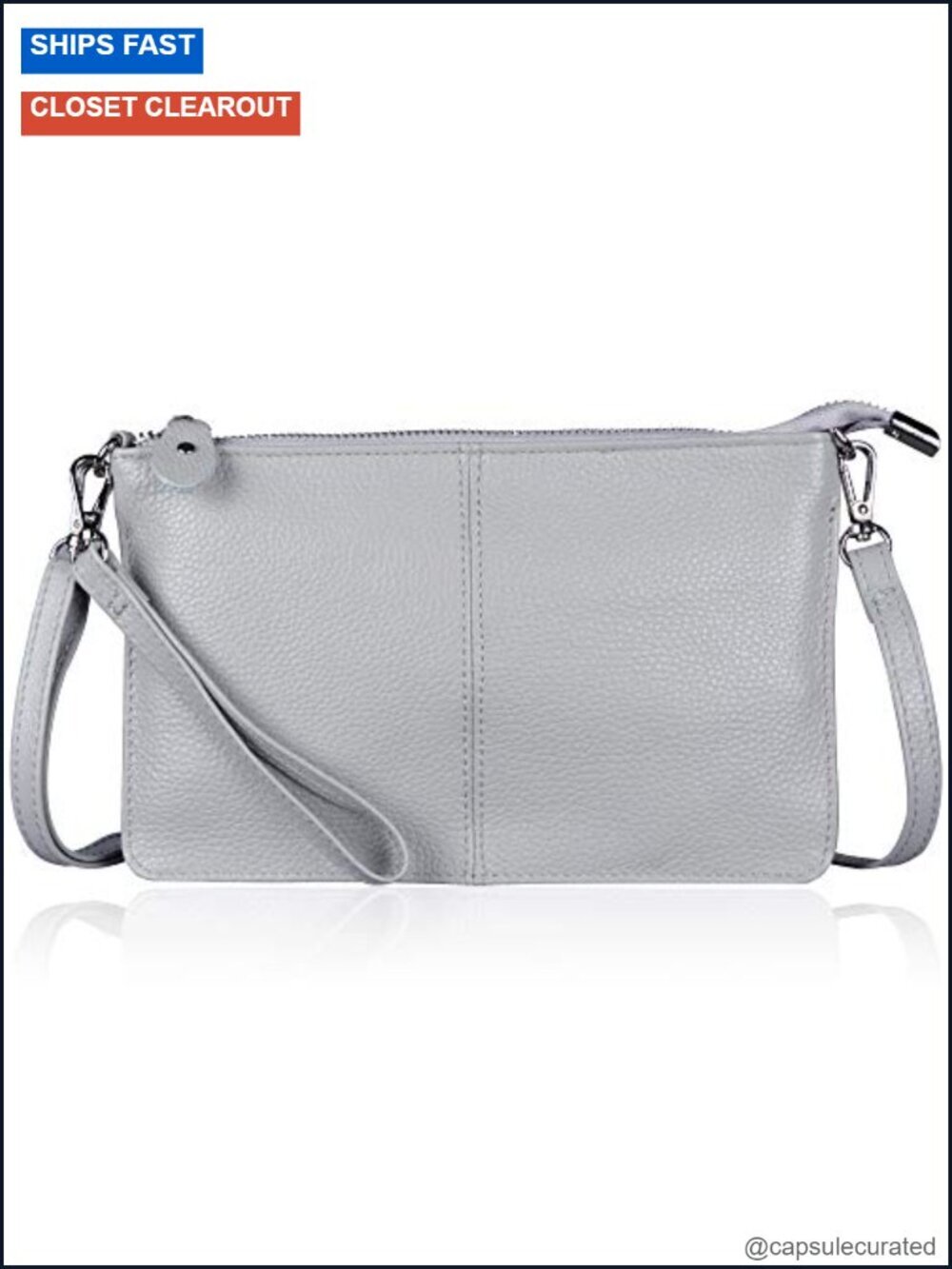 Genuine Leather Small Crossbody Bag Wristlet Clutch Purse RFID Blocking
